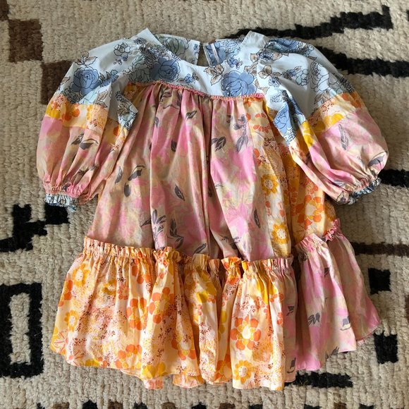 Free People Prairie Field Tunic Mini Dress Seam Floral Mix- size small-NWT - Picture 5 of 8